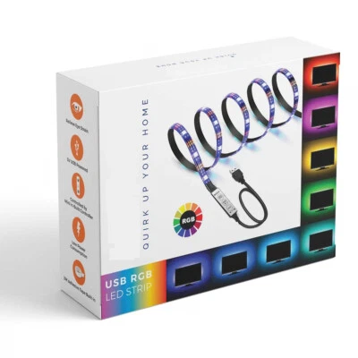 "USB 5V 5050 RGB LED Flexible Strip Light Multi-Color Changing Lighting Kit, TV - Image 1 of 4