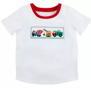 Mud Pie Toddler White Construction Theme Short Sleeve T-shirt size 4T-5T NEW - Picture 1 of 1
