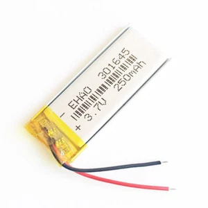 301645 250mAh 3.7V Lipo Batería Recargable para Bluetooth Reloj Inteligente MP3 GPS - Imagen 1 de 4