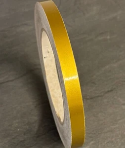 10mm Gold Gloss Pin stripe Coach Line Self Adhesive Craft Tape Car Boat Caravan - Picture 1 of 6