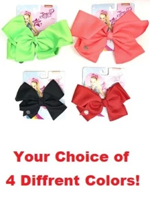 JoJo Siwa Signature Big Bow Hair Clip Fun Fashion Red Coral Black & Neon Green - Picture 1 of 10