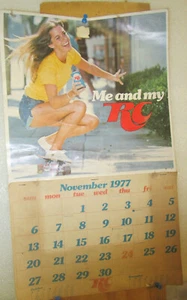 Calendario de refrescos Royal Crown Cola 1977 dos páginas noviembre y diciembre - Imagen 1 de 4