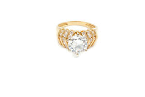 14k Yellow Gold 2 CT CZ Cubic Zirconia Engagement Ring Size 8