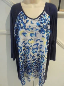 AUTOGRAPH NWOT SIZE 22 GORGEOUS NAVY BLUE SATINY PATTERN SHIFT DRESS # - Picture 1 of 3