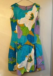 Vintage Waltah Clarke's Womans Maxi Hawaiian Dress 1960s Floral Multicolor S M - Picture 1 of 21