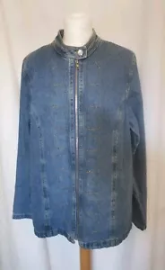 Vintage Quacker Factory Blue Denim Shirt Jacket Shacket Size Medium M 12 14 - Picture 1 of 5