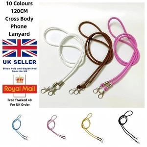 Anti-Lost Phone Strap 6MM Leatherette Braided Rope Lanyard UK FAST DISPATCH - Zdjęcie 1 z 15