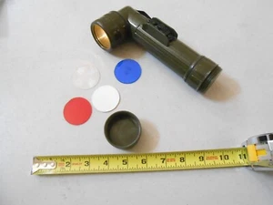 MILITARY ANGLE HEAD FLASHLIGHT UNMARKED FULTON MX-991U STYLE OD GREEN U.S.A MADE - Picture 1 of 6