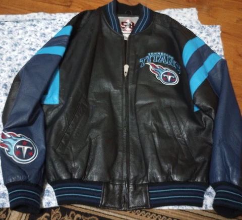 58 Sports Tennessee Titans Leather Jacket Size M Cover