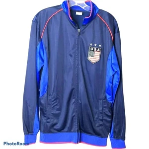 RX Rhinox Men's Jacket Blue Red USA Soccer Long Sleeve Full Zip Size Small  - Picture 1 of 6