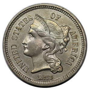 1873 3 Cent Nickel, Closed 3 - Picture 1 of 2