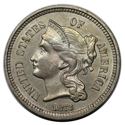 1873 3 Cent Nickel, Closed 3 - Image 1 of 2