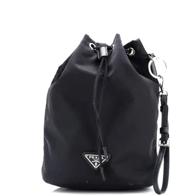 Prada Drawstring Wristlet Bucket Bag Tessuto Small - Image 1 of 4