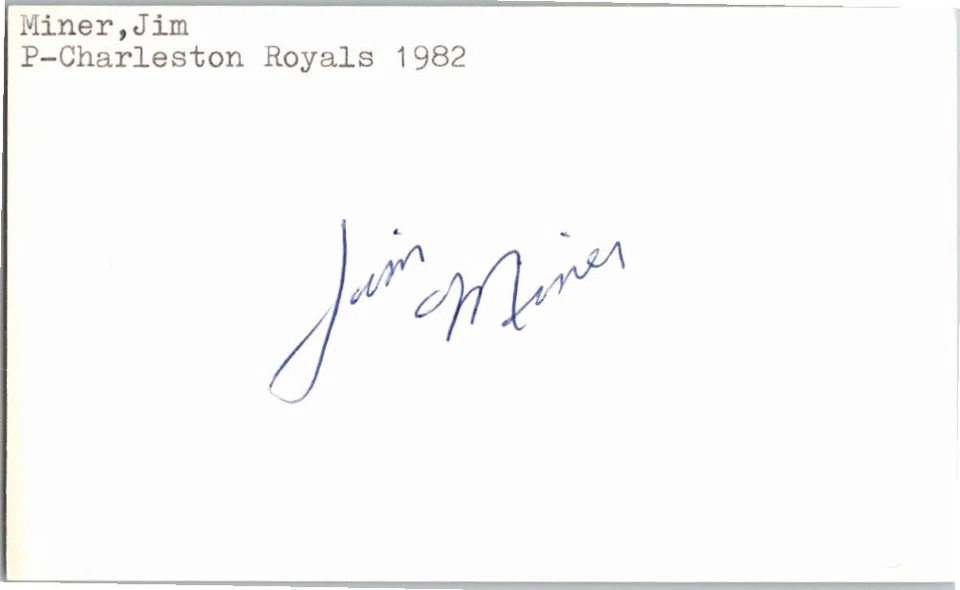 1980's -Jim Miner- Signed/Autograph/Auto Index Card Tucson Toros MLB - Image 1 of 1