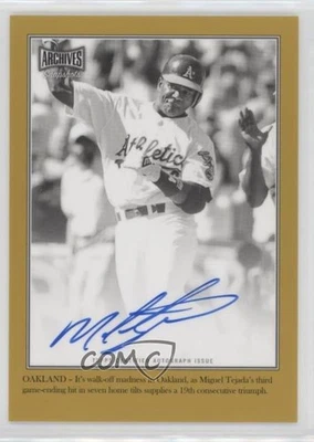 2020 Topps Archives Snapshots Walkoff Wires Gold /10 Miguel Tejada #WW-MTE Auto - Image 1 of 2