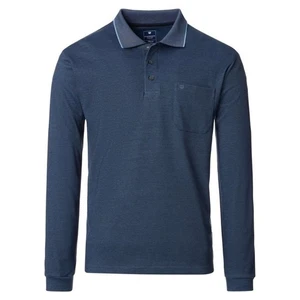 Redmond Herren Polo Langarmshirt Regular Fit blau 252880700 121 - Picture 1 of 4