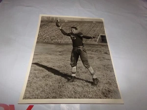 Vintage Football Player photograph Player field uniform posing Catching Football - Picture 1 of 5