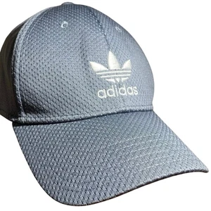 Adidas Grey Fitted Baseball Cap Size L/XL Mesh Fabric Logo on Front in White - Picture 1 of 11