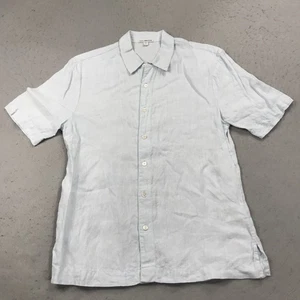 James Perse Shirt Mens 1 Blue 100% Linen Casual Camp Collar Beach Summer Light - Picture 1 of 9