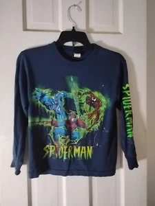 Marvel Vtg. Kids Mad Engine Spiderman Black L/Sleeve Sz. S T-shirt 3050 - Picture 1 of 5