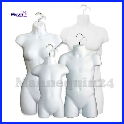 MALE FEMALE CHILD & TODDLER HANGING MANNEQUIN WHITE - DRESS BODY FORMS  - Image 1 of 4