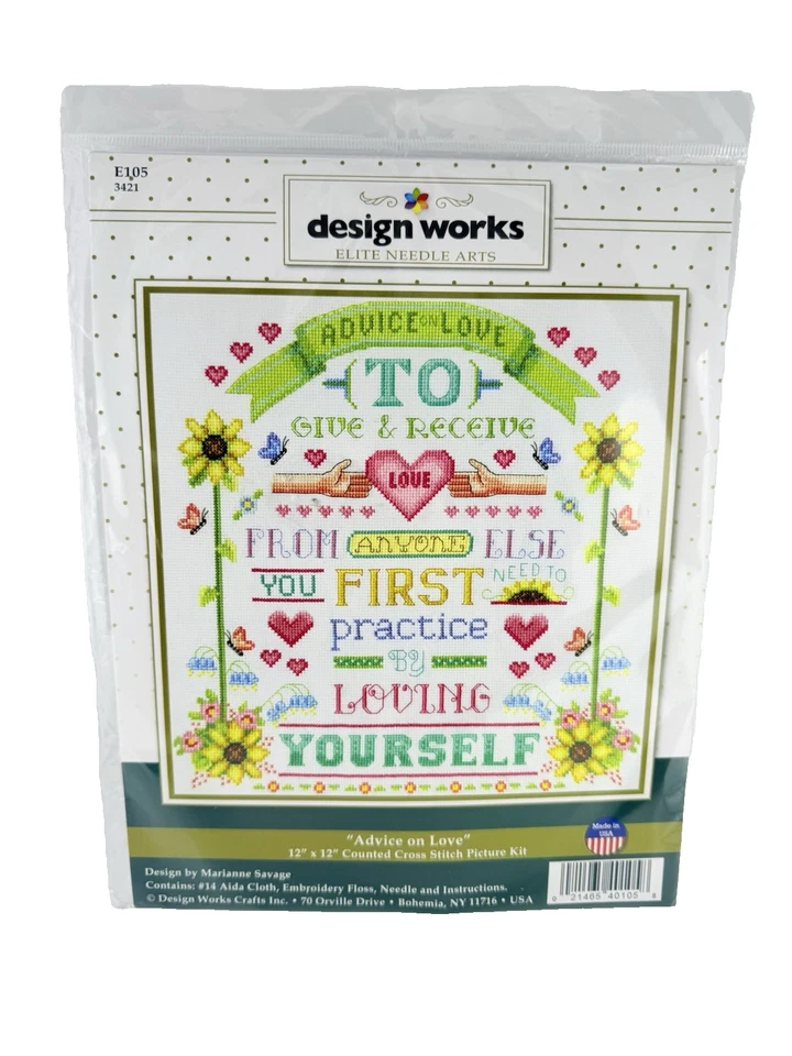 Design Works Advice On Love Counted Cross Stitch Kit 3421 - Image 1 of 4