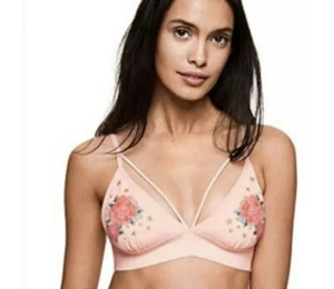 Victoria's Secret Triangel-Bralette rosa Blumen bestickt Spitze Größe Small NEU - Bild 1 von 14