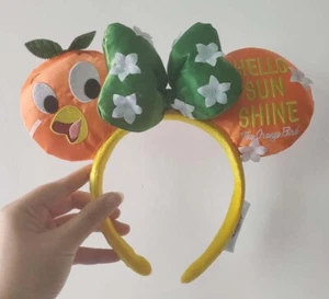 Disney Parks hello sun shine Mickey Minnie Mouse orange Ears Headband new - Picture 1 of 4