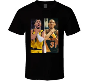 Tyrese Haliburton Reggie Miller Choke Gesture T Shirt - Picture 1 of 2