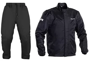 RICHA AQUAGUARD Waterproof Motorcycle/Golf Breathable Black Rain Jacket/Trousers - Picture 1 of 6