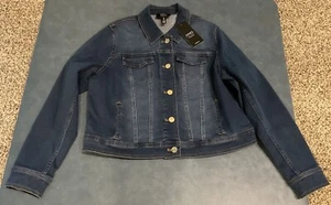 Jones New York Women’s L Denim Stretch Button Front Jean Jacket NWT $99 - Picture 1 of 7