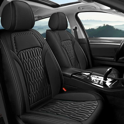 For Hyundai Tucson 2017-2021 PU Leather Front Rear Car Seat Cover Full Set Black Foto 1 de 4