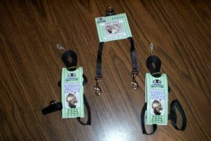 Sheppard & Greene Ferret - 2 Harness / Lead Sets+Tandem Coupler - Black - Picture 1 of 2