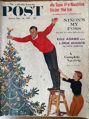 1957 December 28 The Saturday Evening Post Vintage Magazine John Falter Damaged - Image 1 of 4