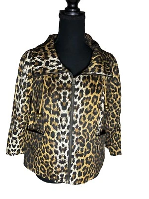 Neiman Marcus Exclusive Leopard Print  Light Jacket Coat Size S Gold Black - Image 1 of 4
