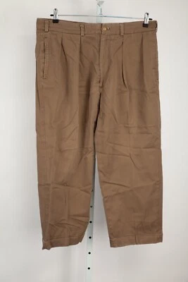 Bills Khakis Pants Mens 38 Actual 36 x 25 Beige Pleated Cuffed Made in USA - Image 1 of 4