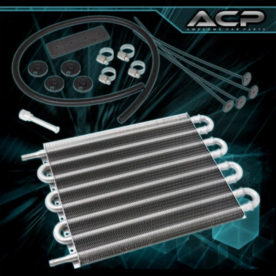 Refrigerador de óleo motor Tranny direção hidráulica universal 12X10X0,75 + mangueiras - Imagem 1 de 4