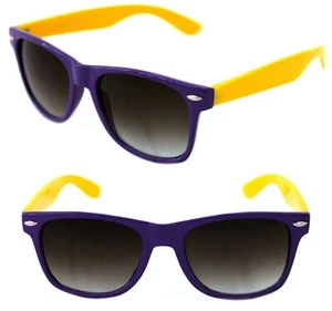 Gafas de sol para hombre y mujer con marco amarillo púrpura cuerno cuadrado lentes negras años 80 - Imagen 1 de 10