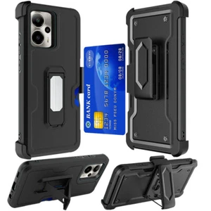 Tempered Glass / CARD Holster Cover Phone Case For AT&T Motivate Pro 5G SN509A - Zdjęcie 1 z 10