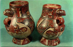 Postcard  Pair of Chorotegas Jars Juan M. Dada Collection Costa Rica - Picture 1 of 2