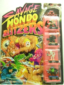 4 piezas 1991 Kenner Savage Mondo Blitzers 4 figuras Bad to the Bone Fat Ax Roach Kill - Imagen 1 de 2
