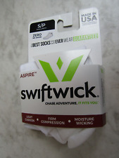 NIB SWIFTWICK Aspire Zero No Show Sock White Firm Compression Moisture Wick SP