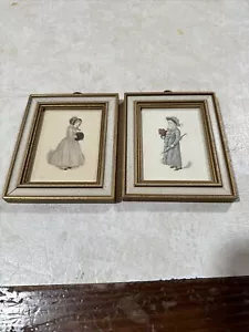 Vintage Kate Greenway handgetönte viktorianische Stil gerahmte Drucke für Jungen und Mädchen - Bild 1 von 18