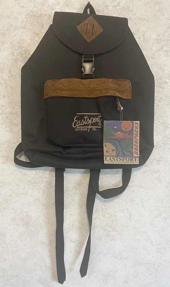 Eastsport Outdoor Company Mochila Negra Senderismo Escuela Caza Gamuza Borde Lazo Foto 1 de 4