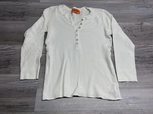 Vintage Y2K Juicy Couture Thermal White Henley Tee Buttons USA Womens Size Small - Picture 1 of 6