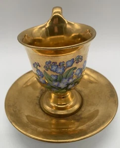 KPM Berlin Sammel- Andenkentasse Blumen vollvergoldet Gold um 1800 Biedermeier - Bild 1 von 14