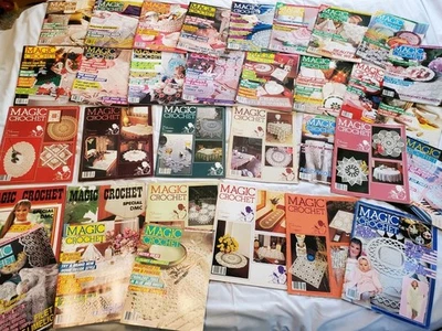 VTG Lot of 33 Magic Crochet Magazine Patterns Doilies Afghans Bedspreads Tblclth - Image 1 of 4