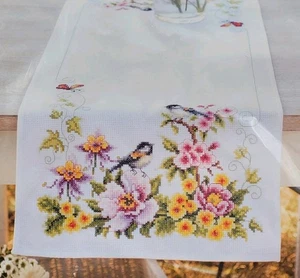 Vervaco Gezählt Kreuzstich Tischläufer Tischdecke "Frühlingsstimmung" Floral 12x33 - Bild 1 von 5