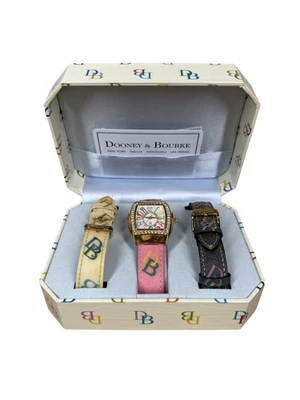 Vintage Dooney & Bourke Relógio Arco-íris com Pulseiras Substituíveis e Caixa - Precisa de Bateria - Imagem 1 de 4