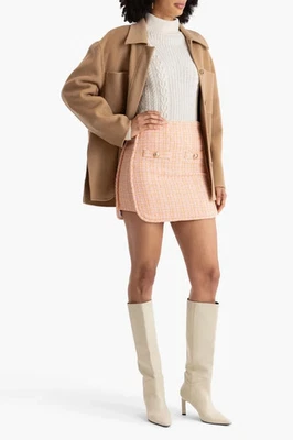 Falda corta Maje Jilandra Tweed para mujer talla 40 EU (10 US) naranja rosa Foto 1 de 4